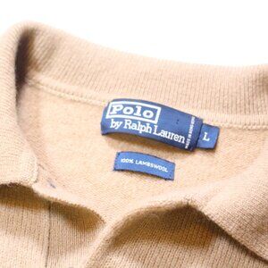 Polo Ralph Lauren Lambswool Polo Sweater Camel Mens L Waist Length